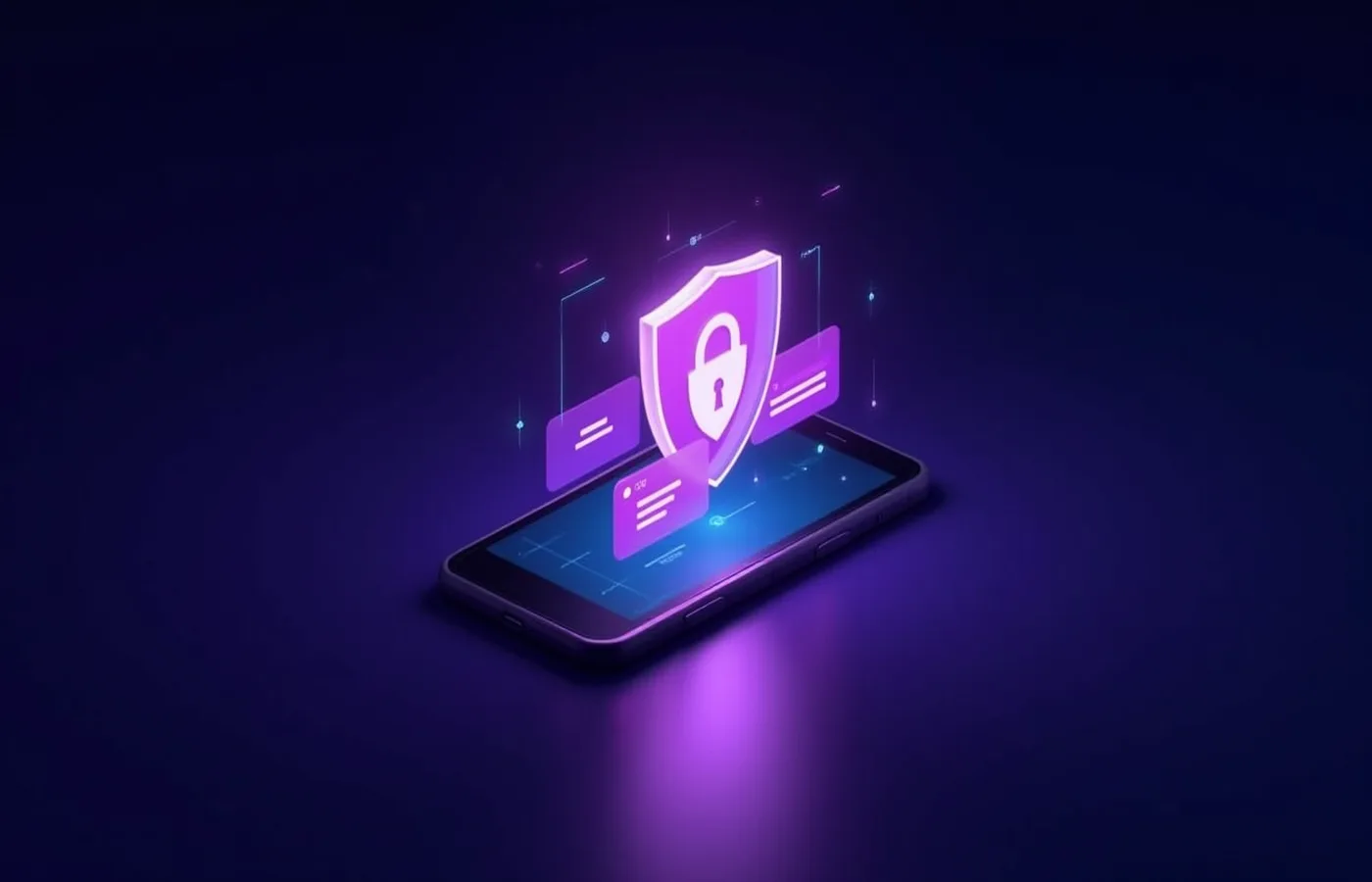 Escudo digital protegiendo la privacidad en chat con inteligencia artificial
