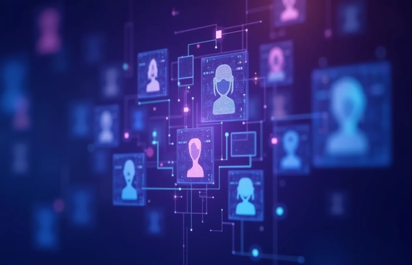 Concepto visual de personalización con opciones de personalidad e identidad para compañeras virtuales