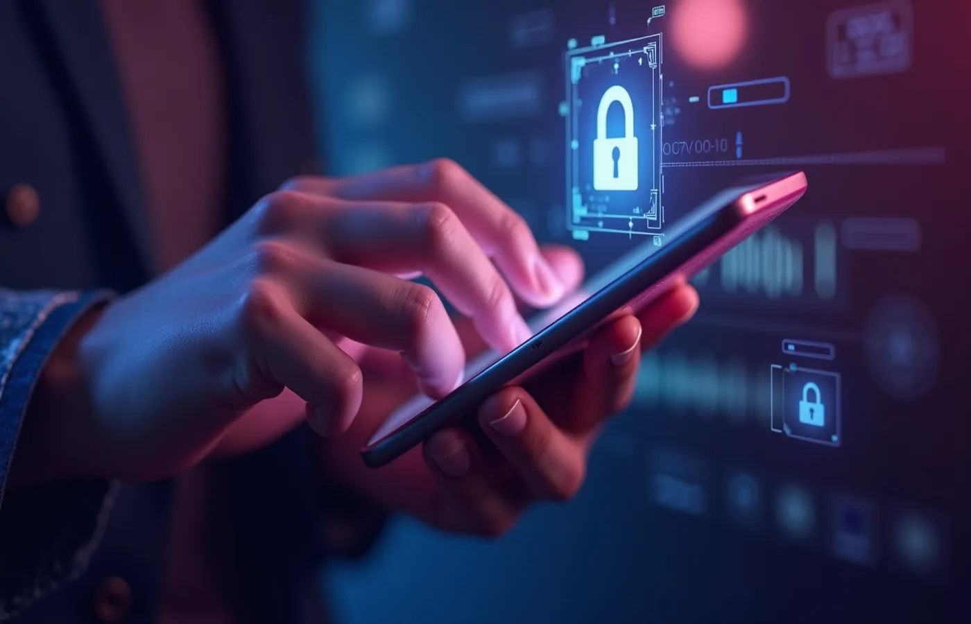 Concepto visual de proteccion de datos y privacidad en chat digital