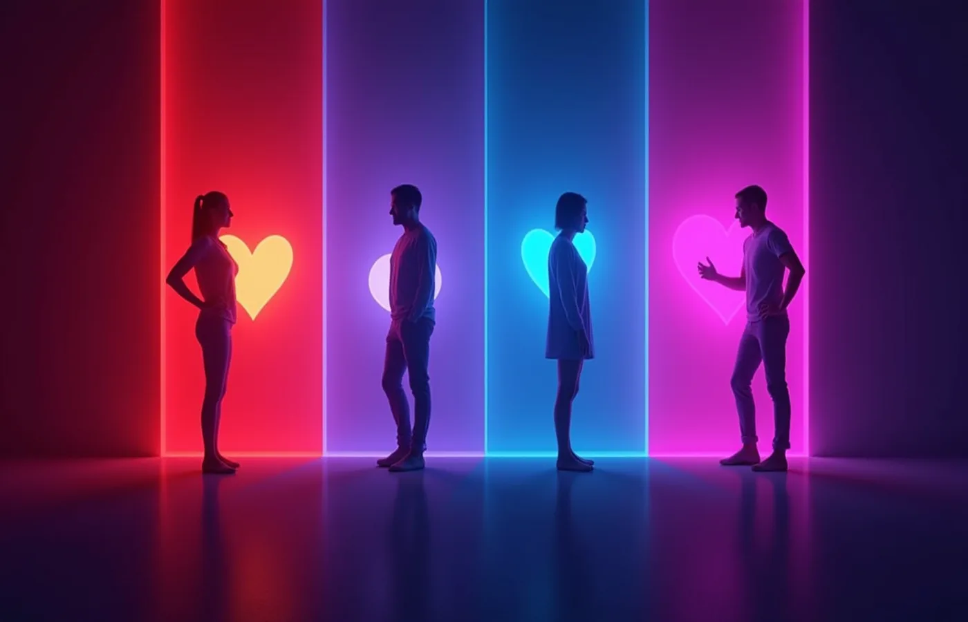 Representacion visual de diferentes dinamicas de relacion virtual